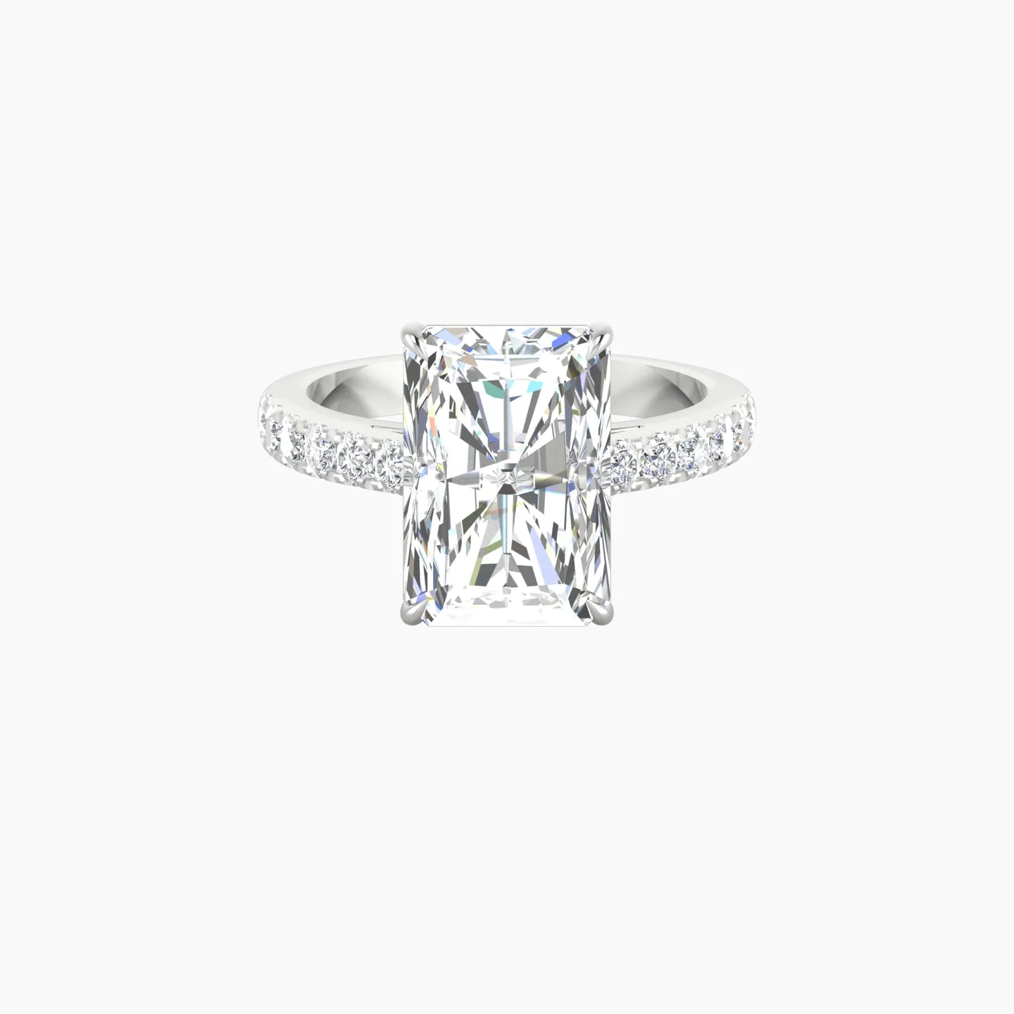 Straight Shank | 18k White Gold 5 ct Radiant Cut Ring