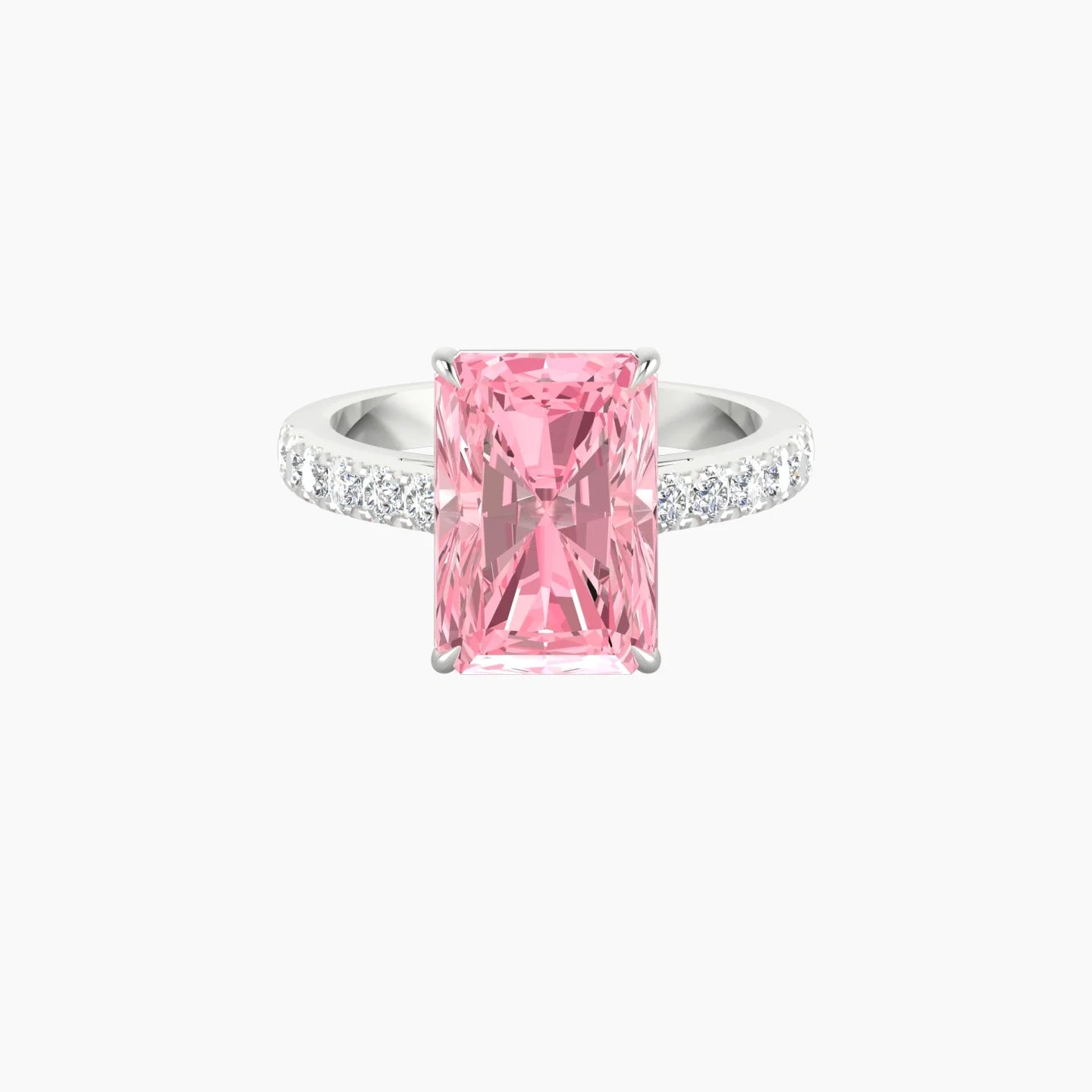 Straight Shank | 18k White Gold 5 ct Radiant Cut Ring