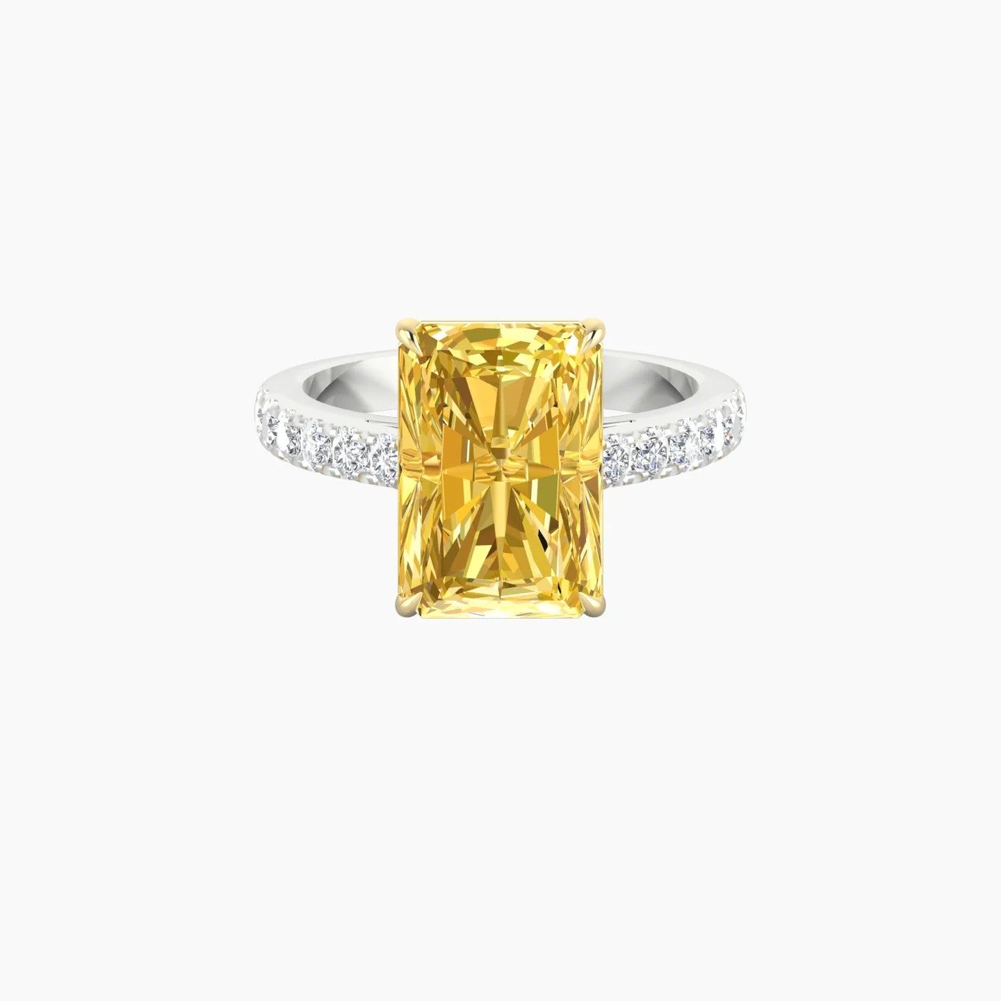 Straight Shank | 18k White & Yellow Gold 5 ct Radiant Cut Ring