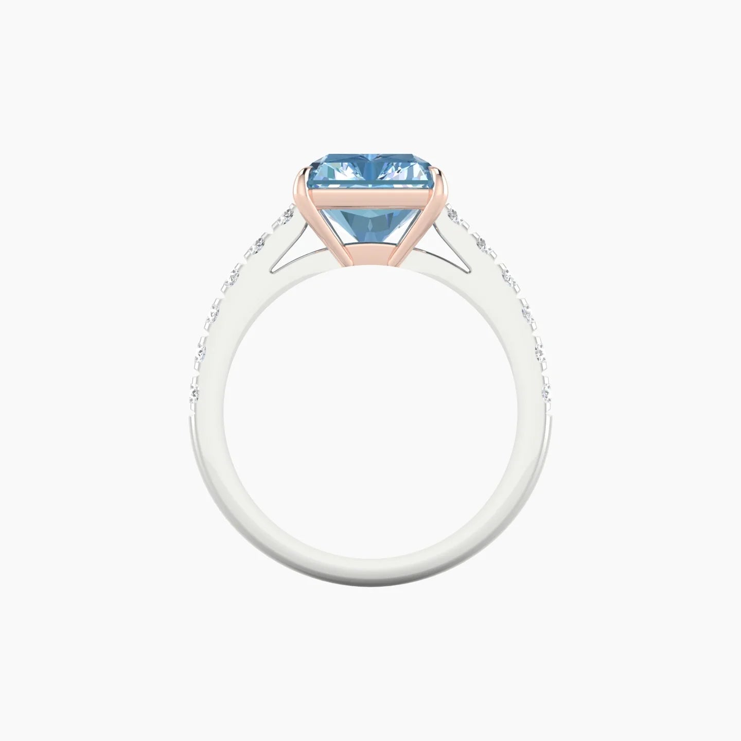 Straight Shank | 18k White & Rose Gold 5 ct Radiant Cut Ring