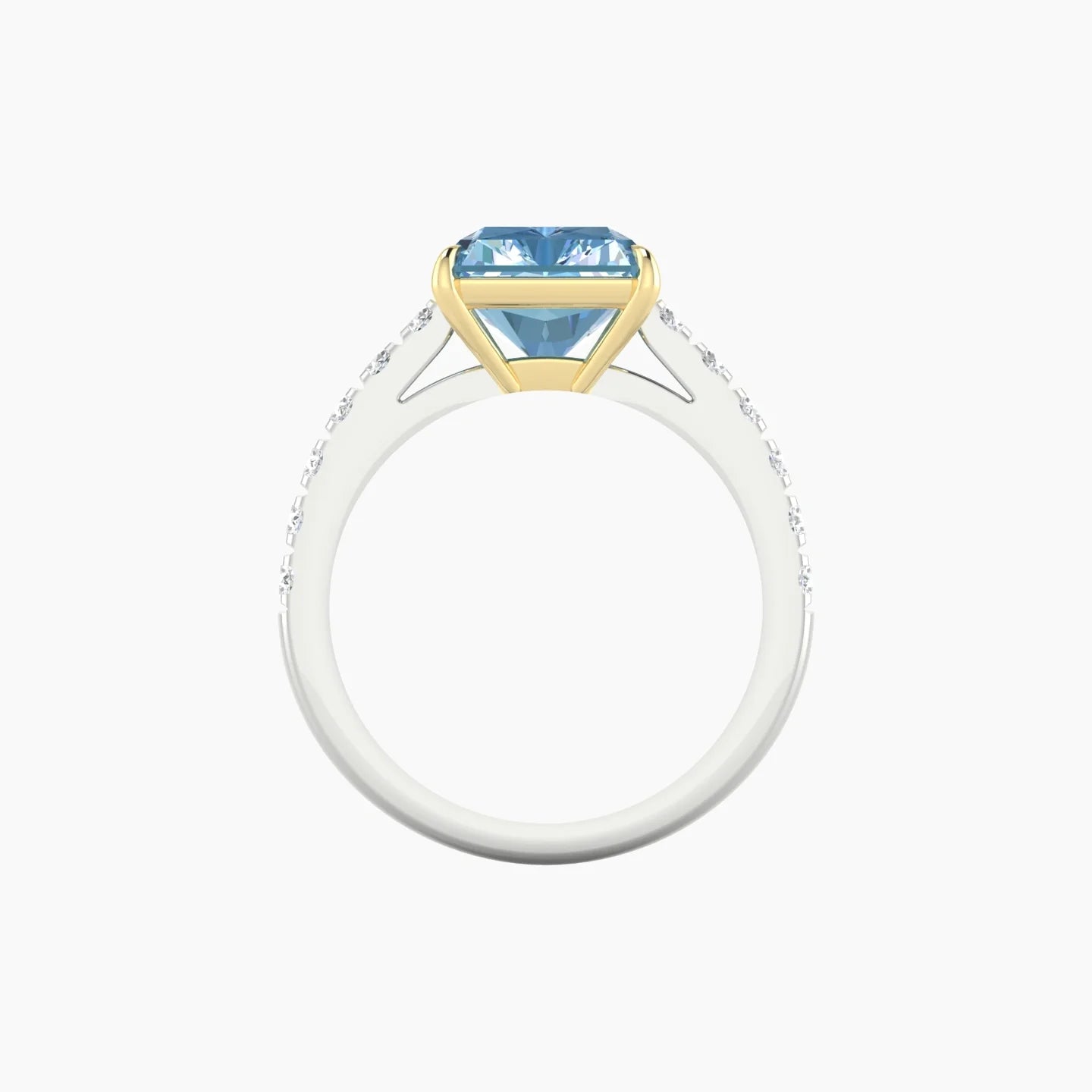 Straight Shank | 18k White & Yellow Gold 5 ct Radiant Cut Ring