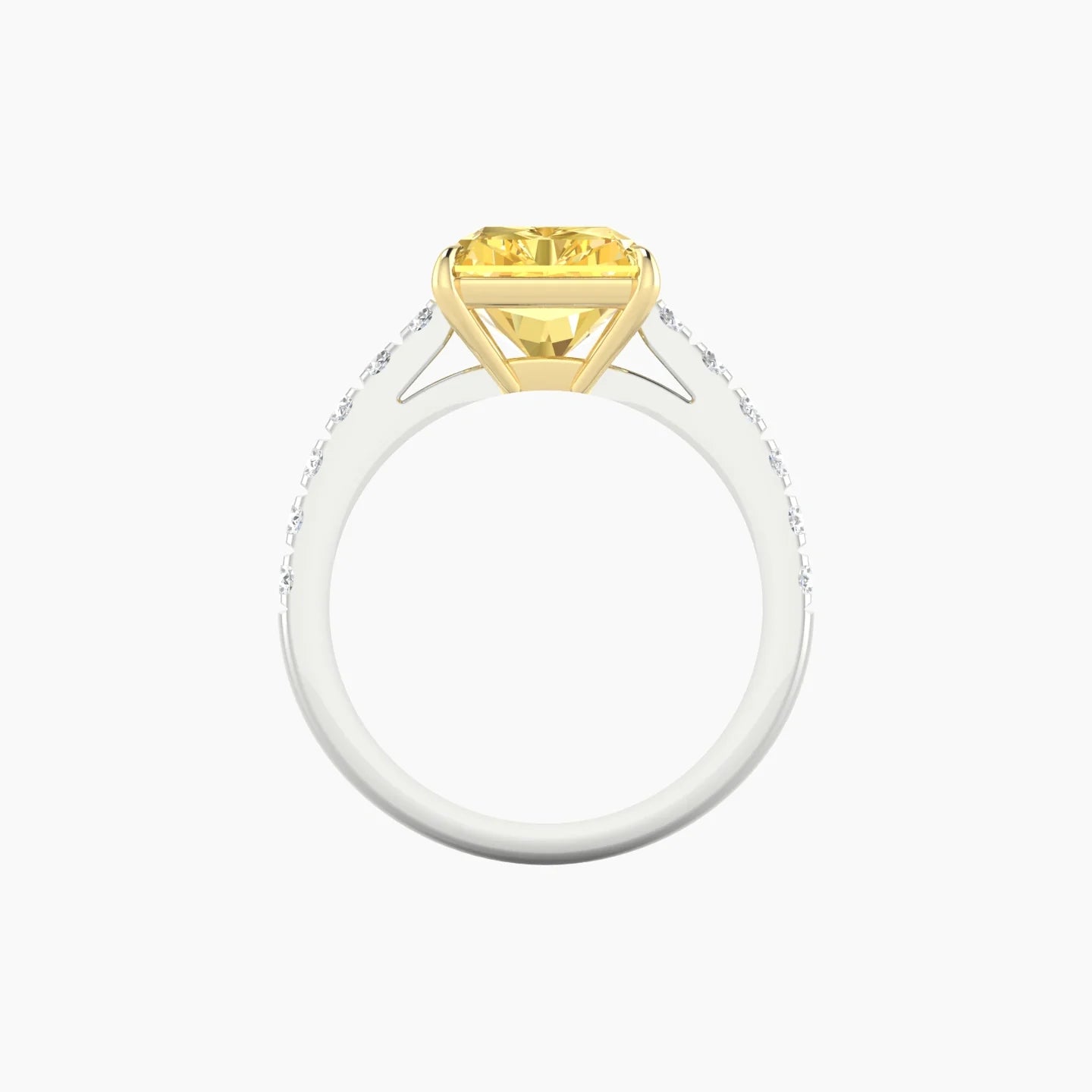 Straight Shank | 18k White & Yellow Gold 5 ct Radiant Cut Ring