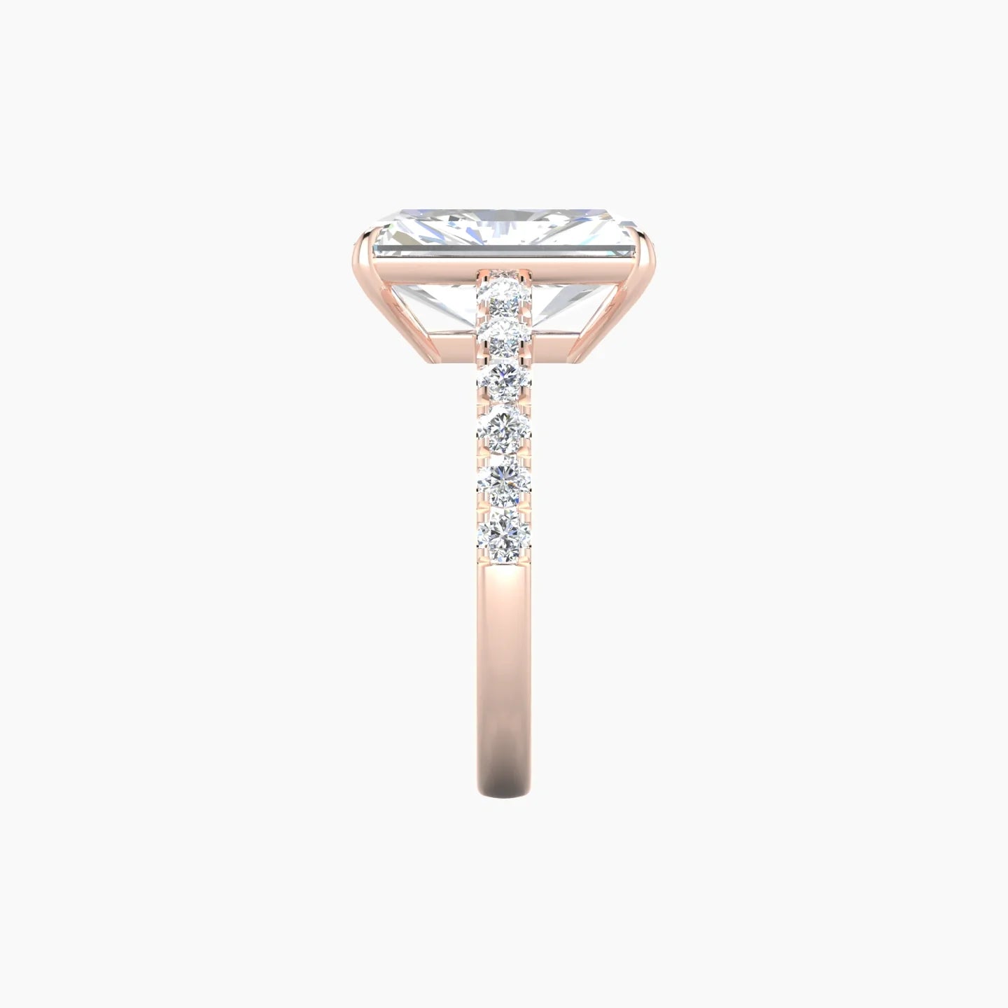Straight Shank | 18k Rose Gold 5 ct Radiant Cut Ring
