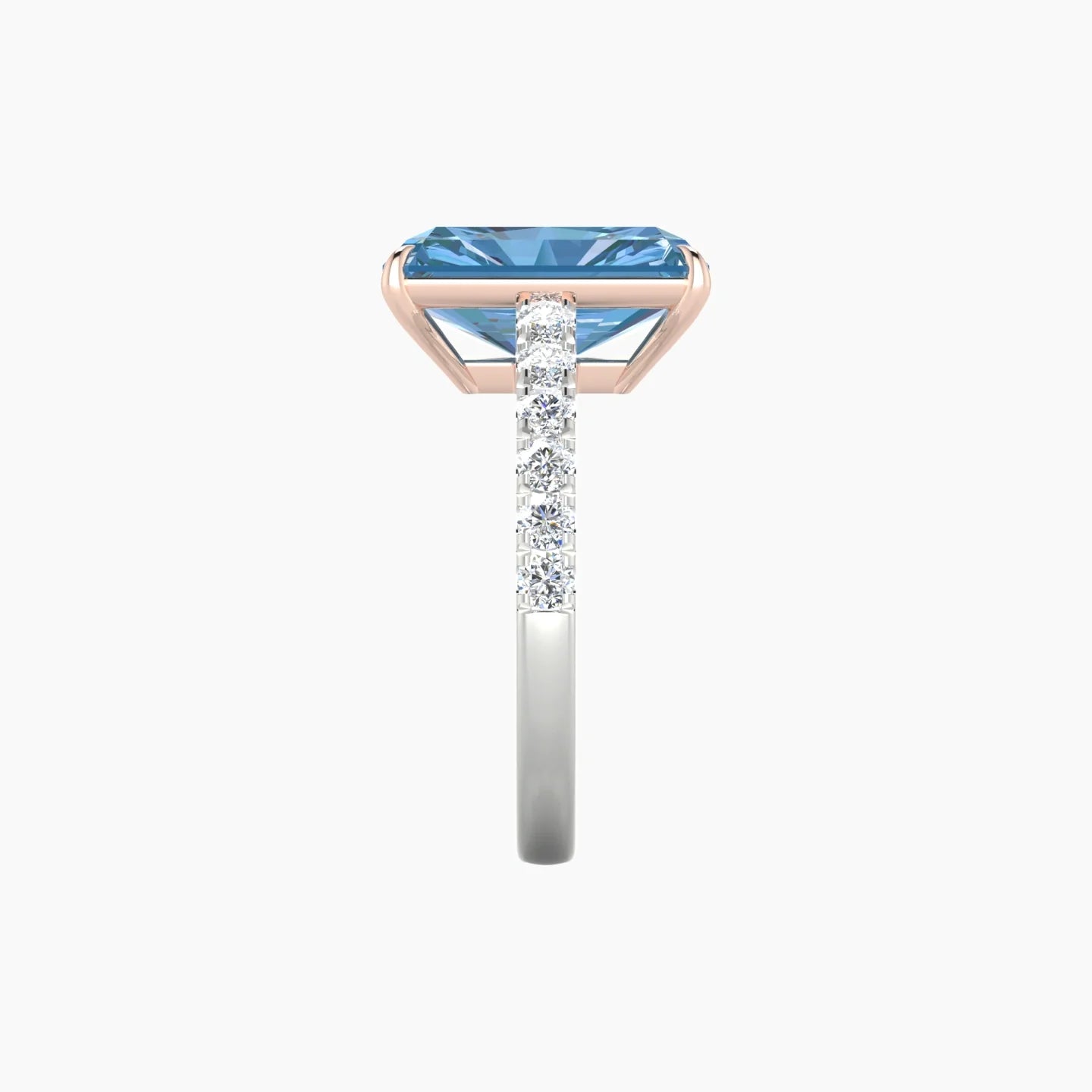 Straight Shank | 18k White & Rose Gold 5 ct Radiant Cut Ring