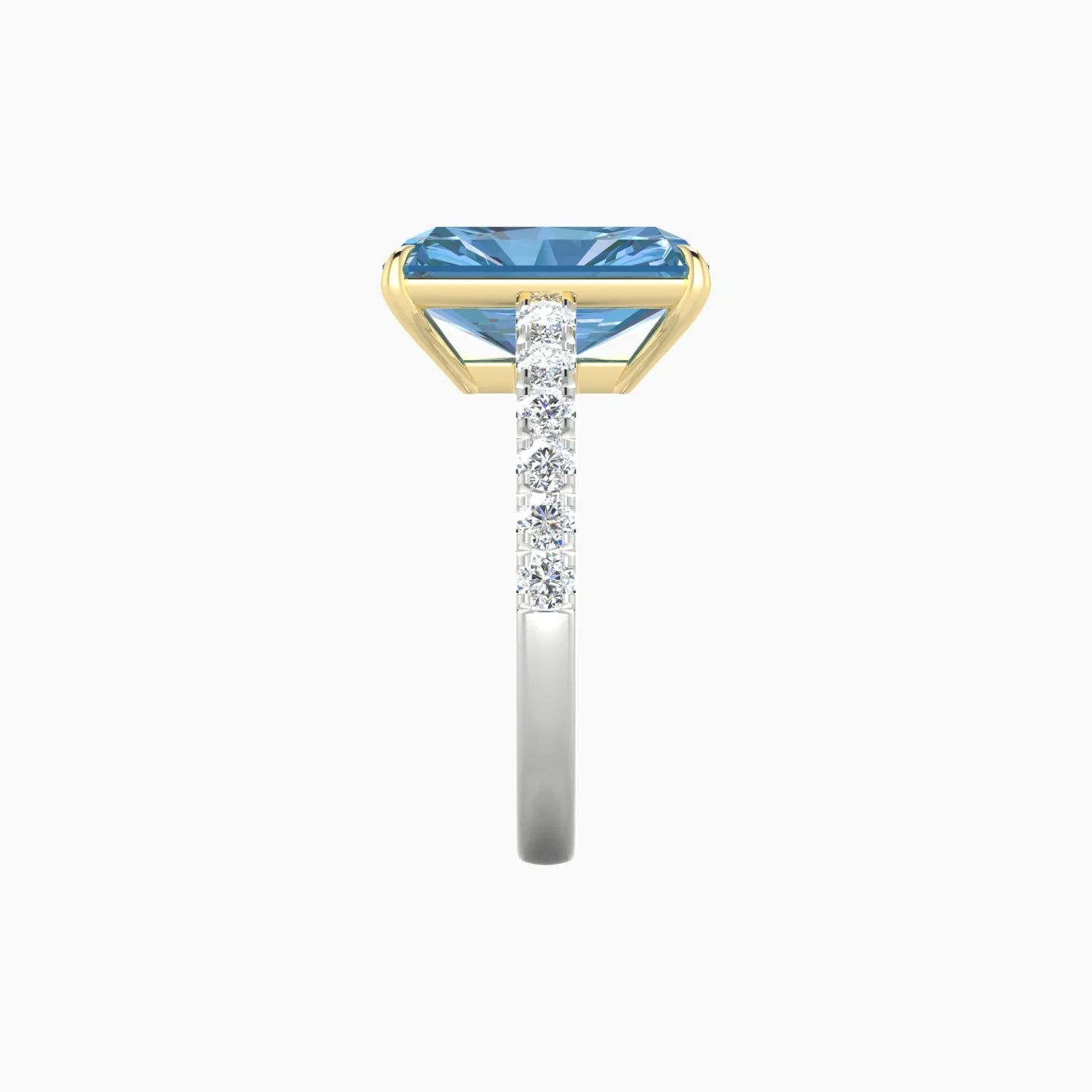 Straight Shank | 18k White & Yellow Gold 5 ct Radiant Cut Ring