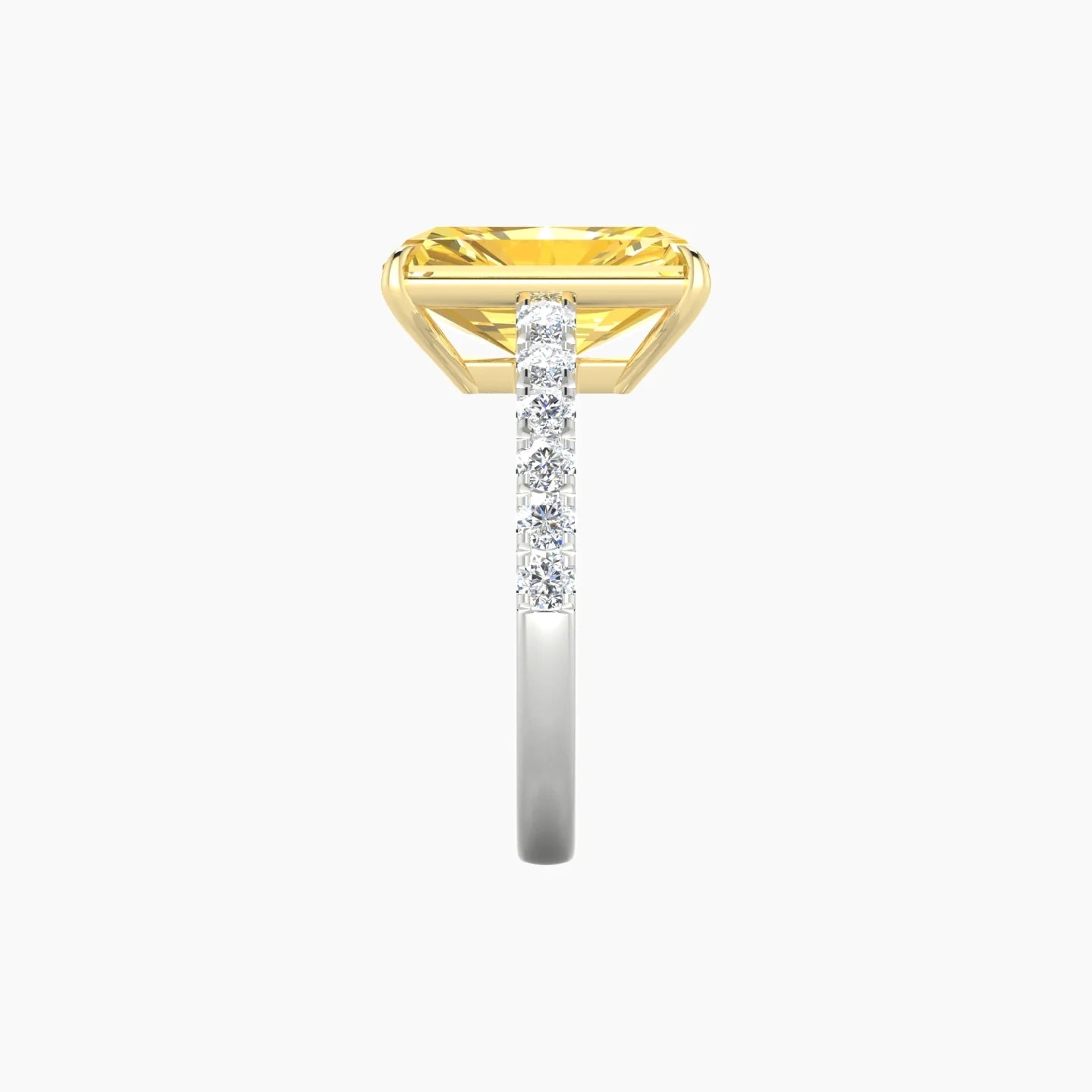 Straight Shank | 18k White & Yellow Gold 5 ct Radiant Cut Ring