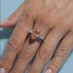 4.54ct Fancy Vivid Orangy Pink Pear Lab Diamond Pear Trilogy