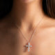4.64ct Oval Lab Diamonds Cross Pendant