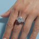 5.35ct Oval Lab Diamond Heart Trilogy with Reverse Shank