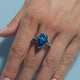 5ct Fancy Vivid Blue Pear Lab Diamond Tapers Trilogy