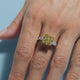 6.2ct Fancy Vivid Yellow Square Cushion Lab Diamond Classic Trilogy
