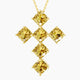 6.34ct Fancy Vivid Yellow Square Cushion Rotated Cross Pendant