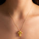 6.35ct Fancy Vivid Yellow Square Cushion Straight Cross Pendant