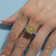 6.7ct Fancy Vivid Yellow Square Cushion Lab Diamond Intricate Trilogy