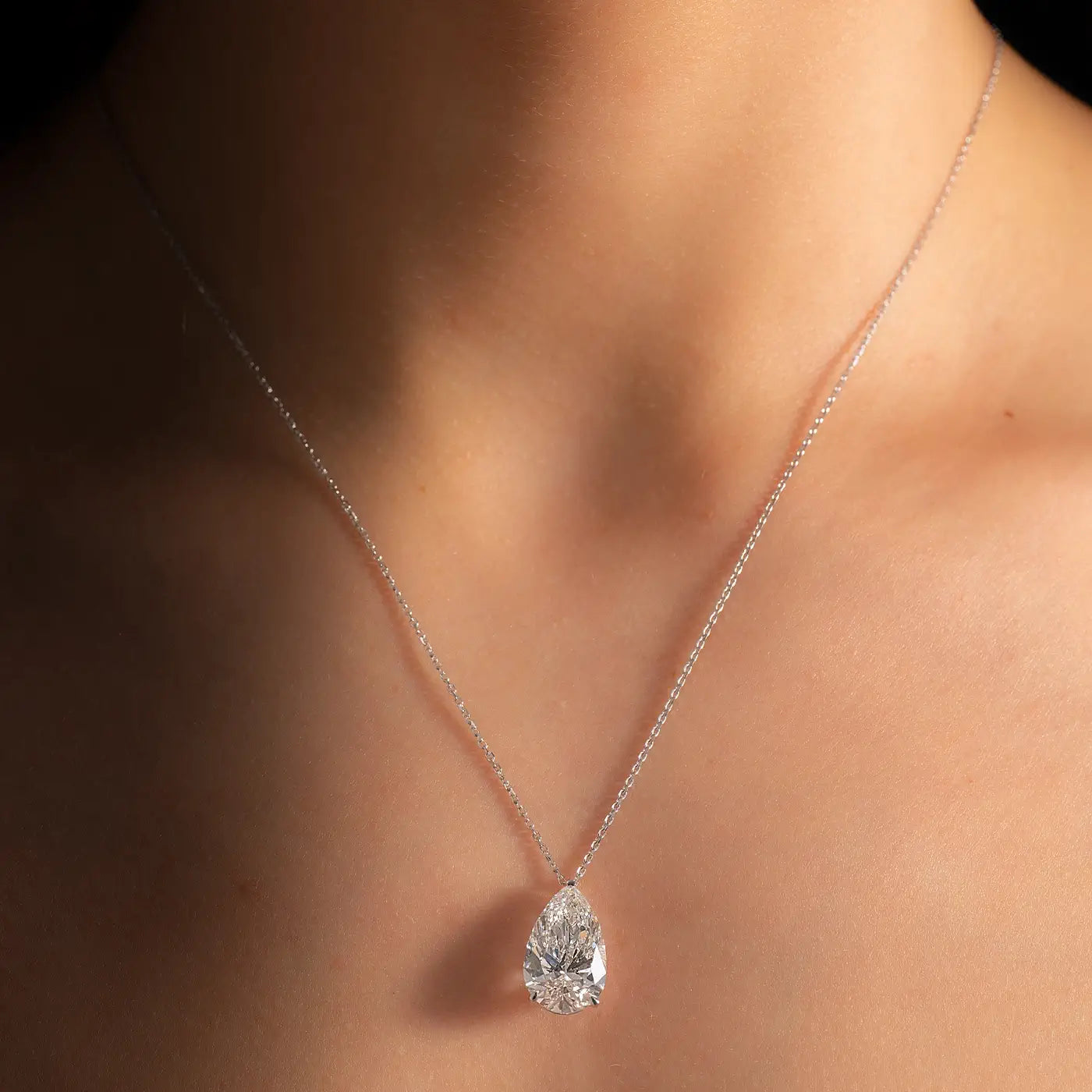 7ct Pear Lab Diamond Solitaire Pendant