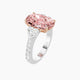 Cushion Pink Lab Diamond Ring | Classic Heart Trilogy with Reverse Shank