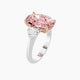Cushion Pink Lab Diamond Ring | Classic Heart Trilogy