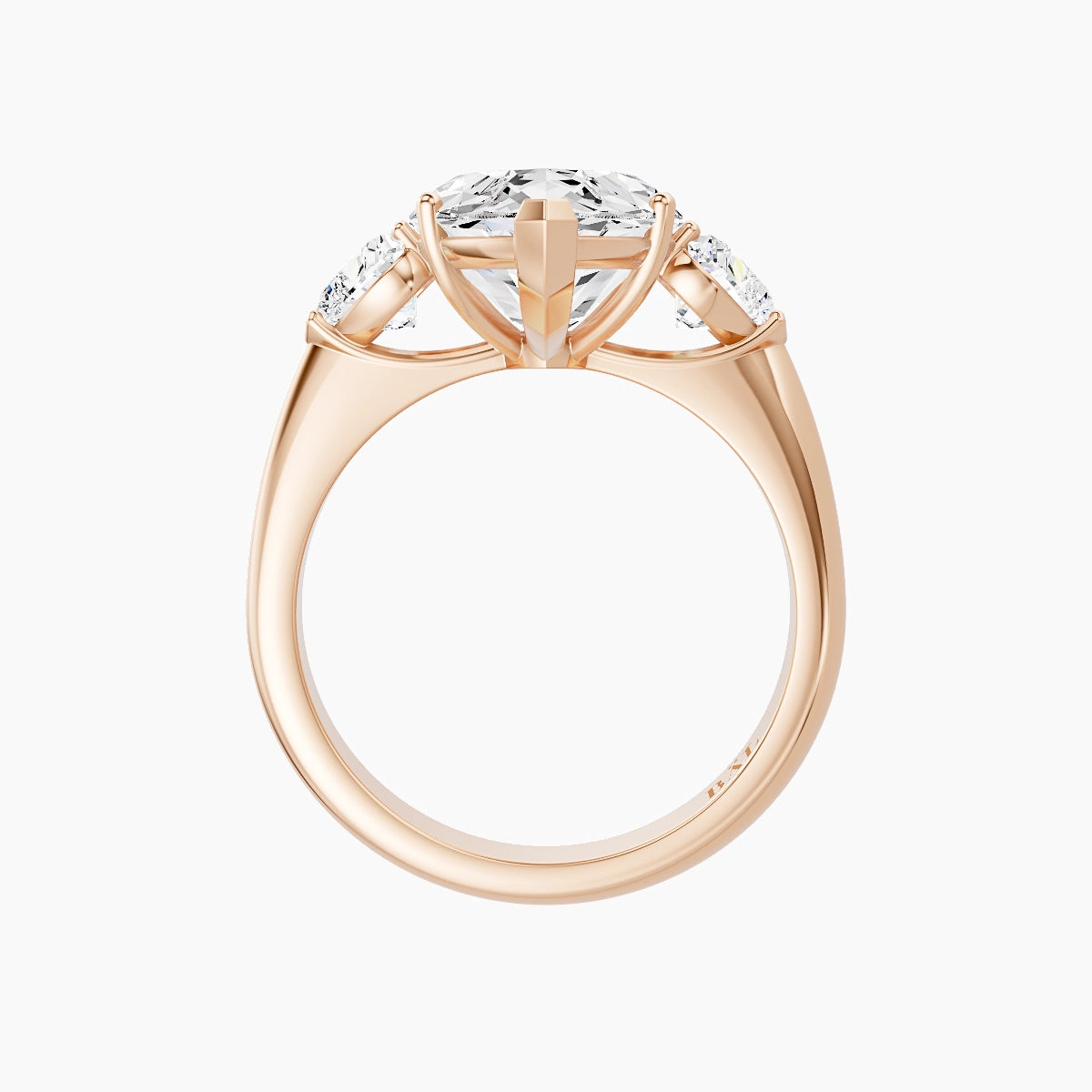 Classic Heart Trilogy | 18k Rose Gold 5 ct Marquise White Lab Diamond Ring