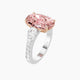 Cushion Pink Lab Diamond Ring | Classic Pear Trilogy with Reverse Shank