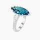 Marquise Blue Lab Diamond Ring | Classic Pear Trilogy with Reverse Shank