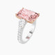 Radiant Pink Lab Diamond Ring | Classic Pear Trilogy with Reverse Shank