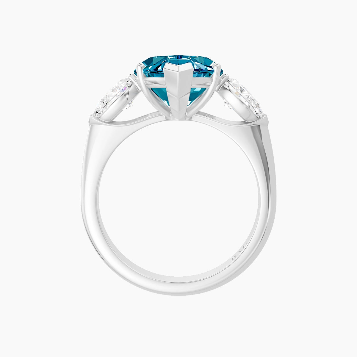 Classic Pear Trilogy | 18k White Gold 5 ct Marquise Blue Lab Diamond Ring