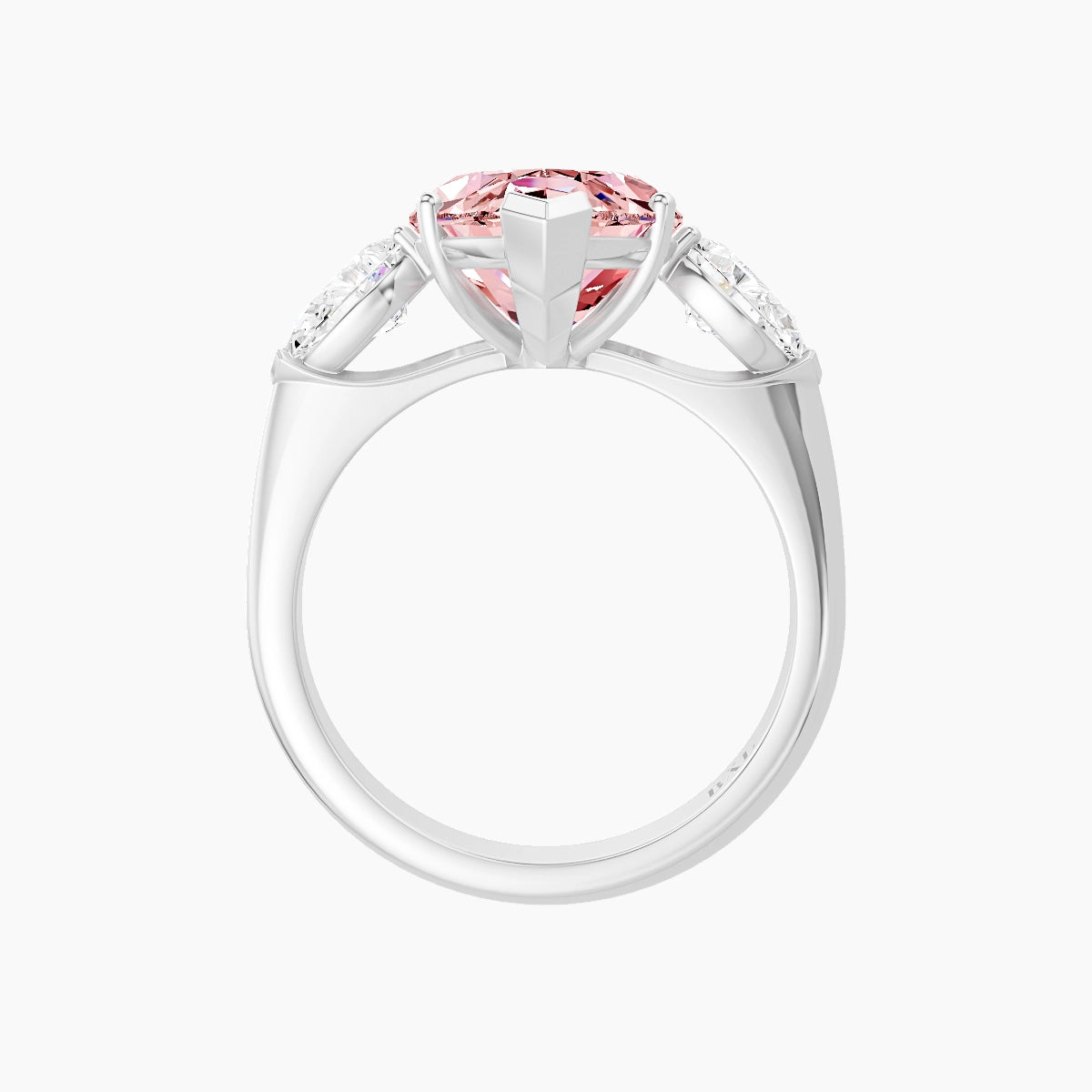 Classic Pear Trilogy | 18k White Gold 5 ct Marquise Pink Lab Diamond Ring