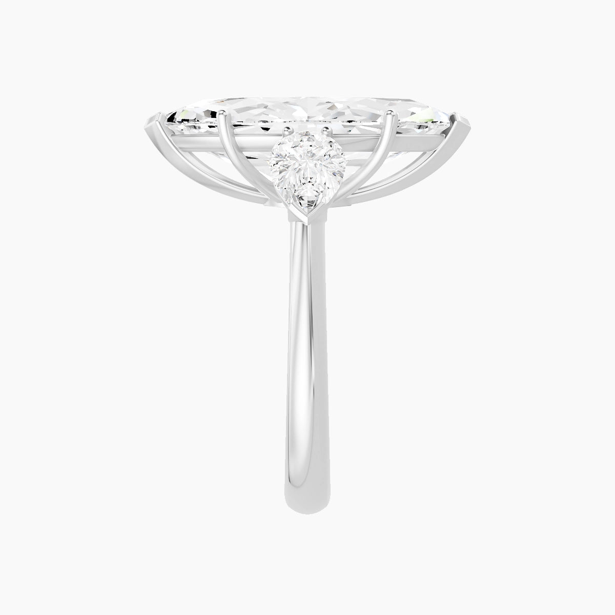 Classic Pear Trilogy | 18k White Gold 5 ct Marquise White Lab Diamond Ring