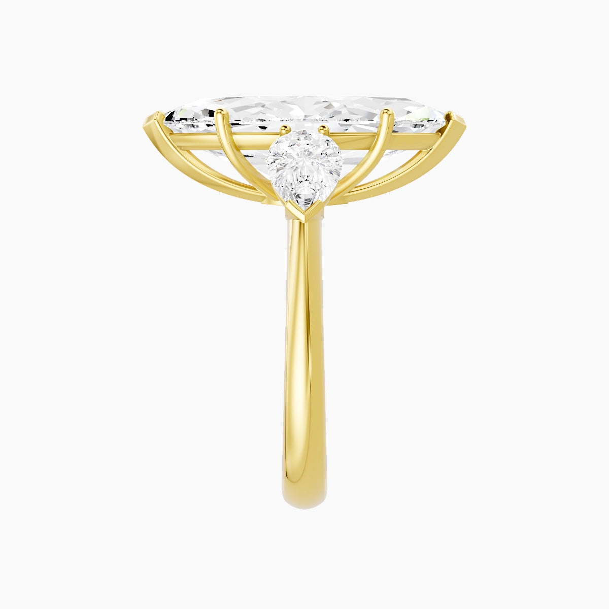 Classic Pear Trilogy | 18k Yellow Gold 5 ct Marquise White Lab Diamond Ring