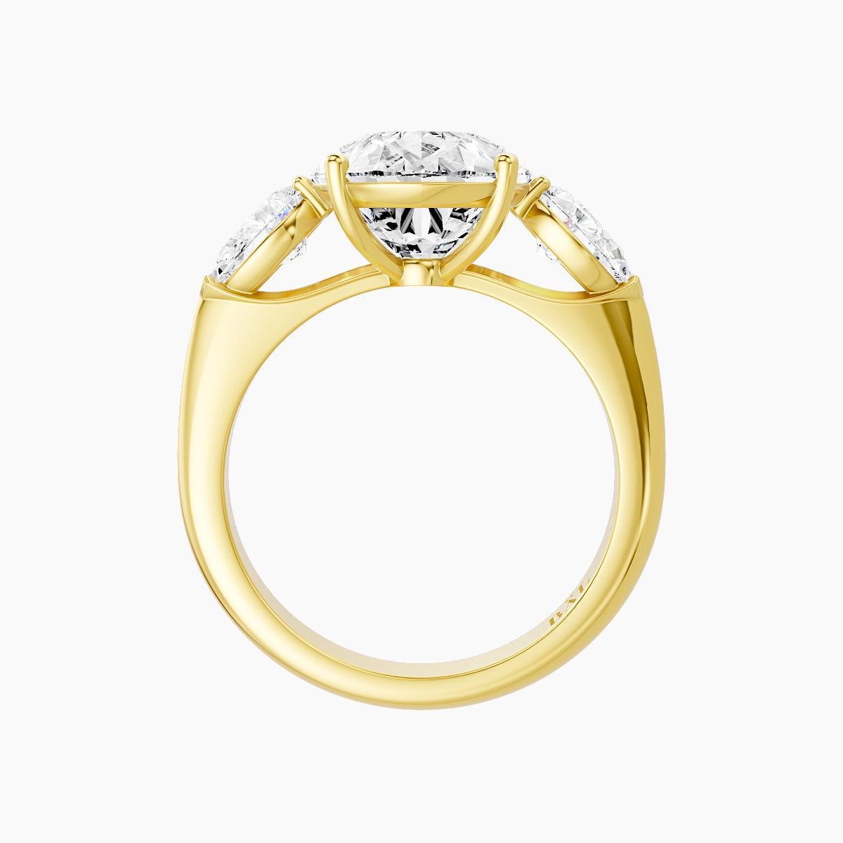 Classic Pear Trilogy | 18k Yellow Gold 5 ct Pear White Lab Diamond Ring