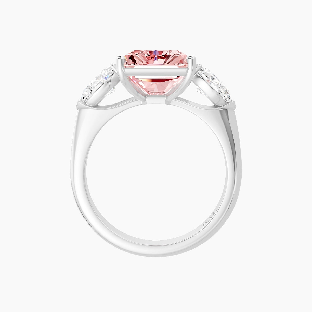 Classic Pear Trilogy | 18k White Gold 5 ct Radiant Pink Lab Diamond Ring