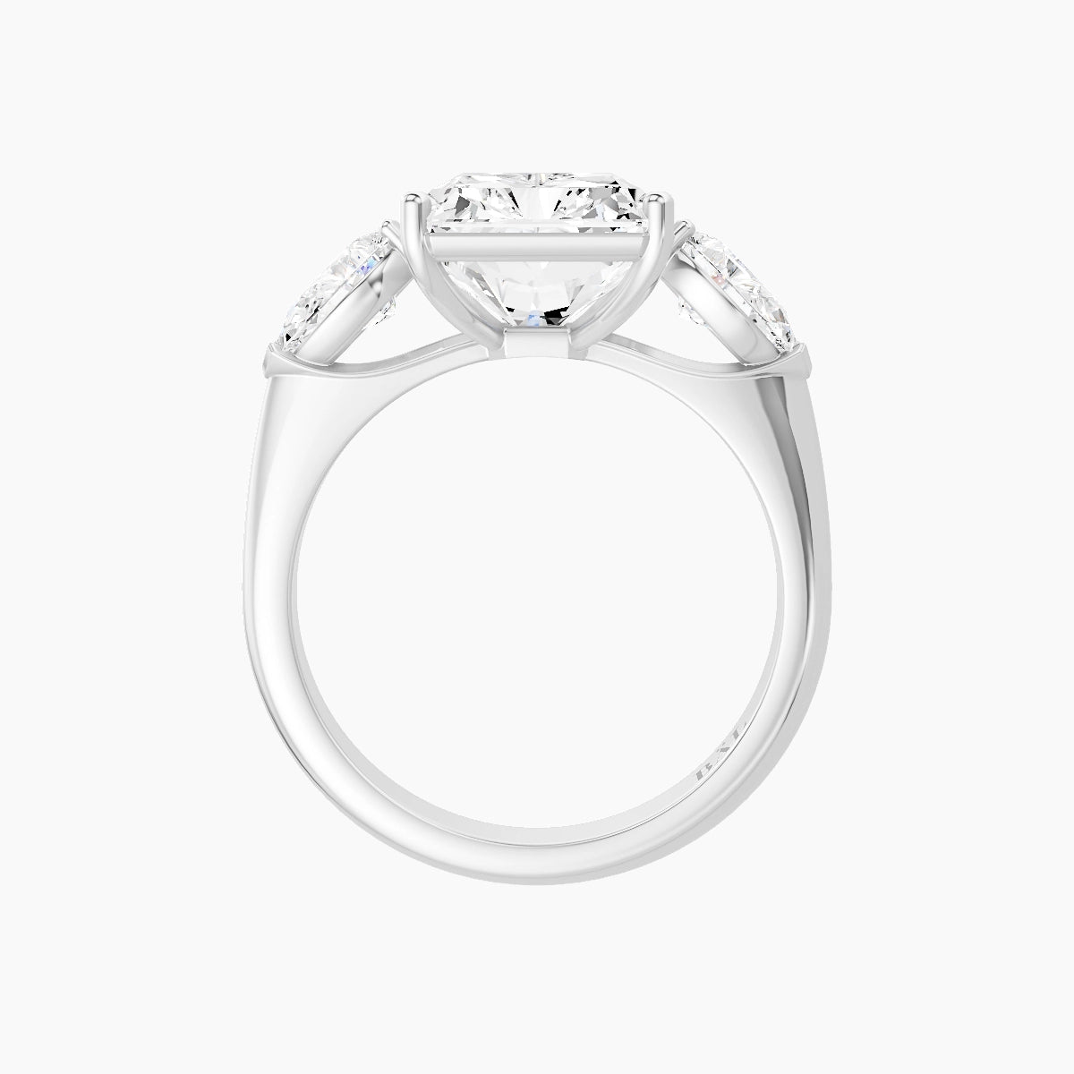 Classic Pear Trilogy | 18k White Gold 5 ct Radiant White Lab Diamond Ring