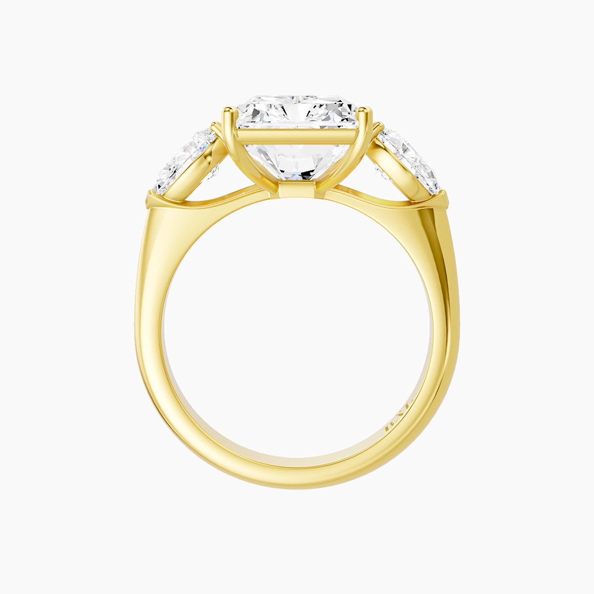Classic Pear Trilogy | 18k Yellow Gold 5 ct Radiant White Lab Diamond Ring