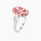 Oval Pink Lab Diamond Ring | Classic Pear Trilogy with Straight Shank