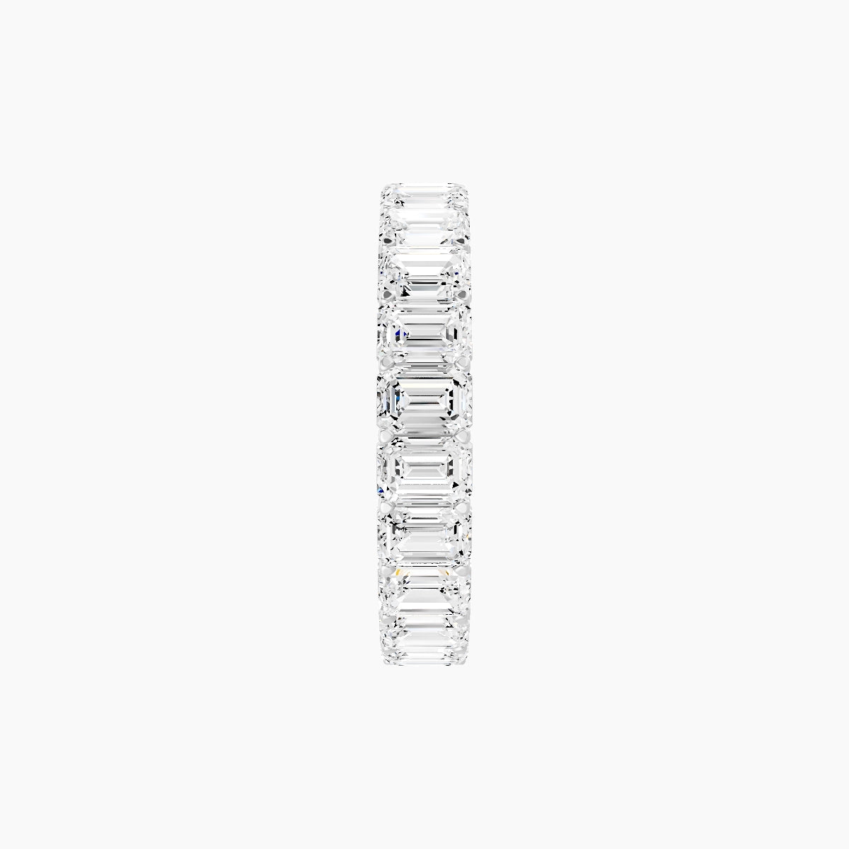 Classic Prong Eternity Ring | 18k White Gold 3.6 x 2.6 mm Emerald White Lab Diamond