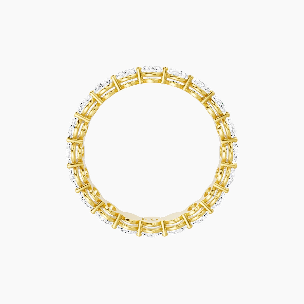 Classic Prong Eternity Ring | 18k Yellow Gold 4.2 x 3 mm Oval White Lab Diamond