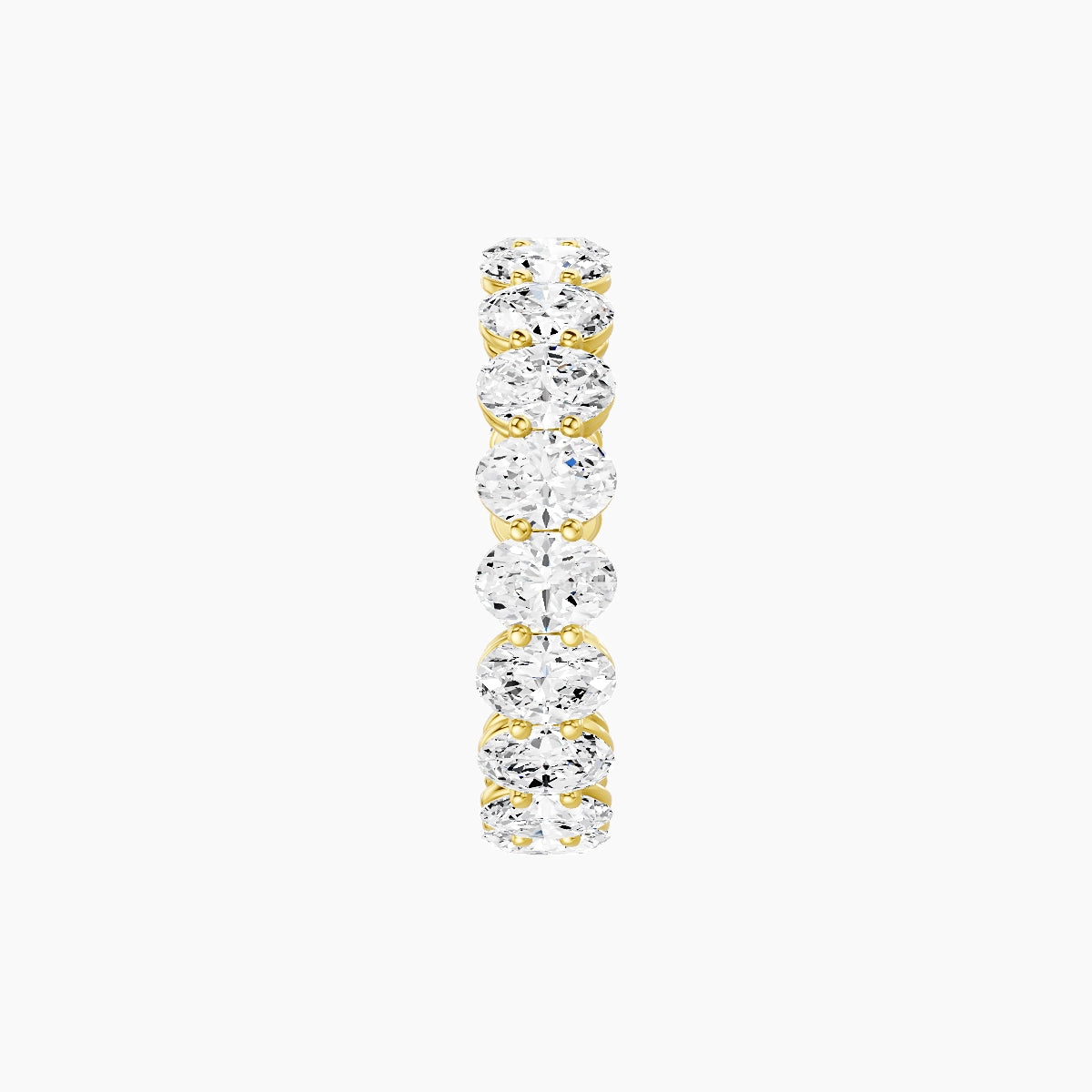 Classic Prong Eternity Ring | 18k Yellow Gold 4.2 x 3 mm Oval White Lab Diamond