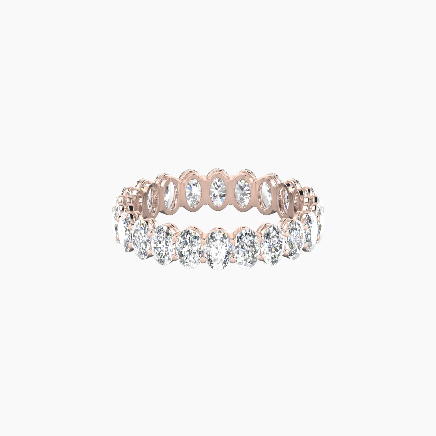 Classic Prong Eternity Ring | 18k Rose Gold 4 x 2.7 mm Oval Lab Diamond