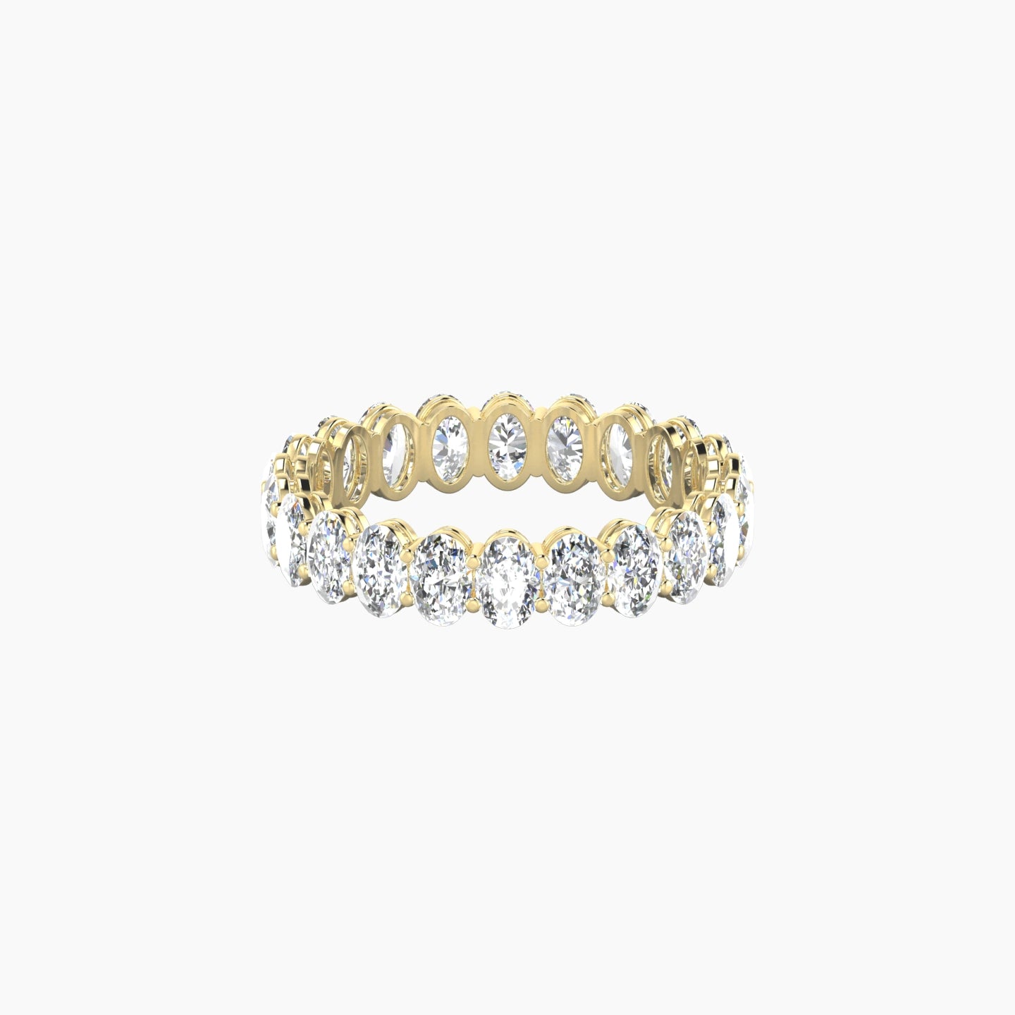Classic Prong Eternity Ring | 18k Yellow Gold 4 x 2.7 mm Oval Lab Diamond