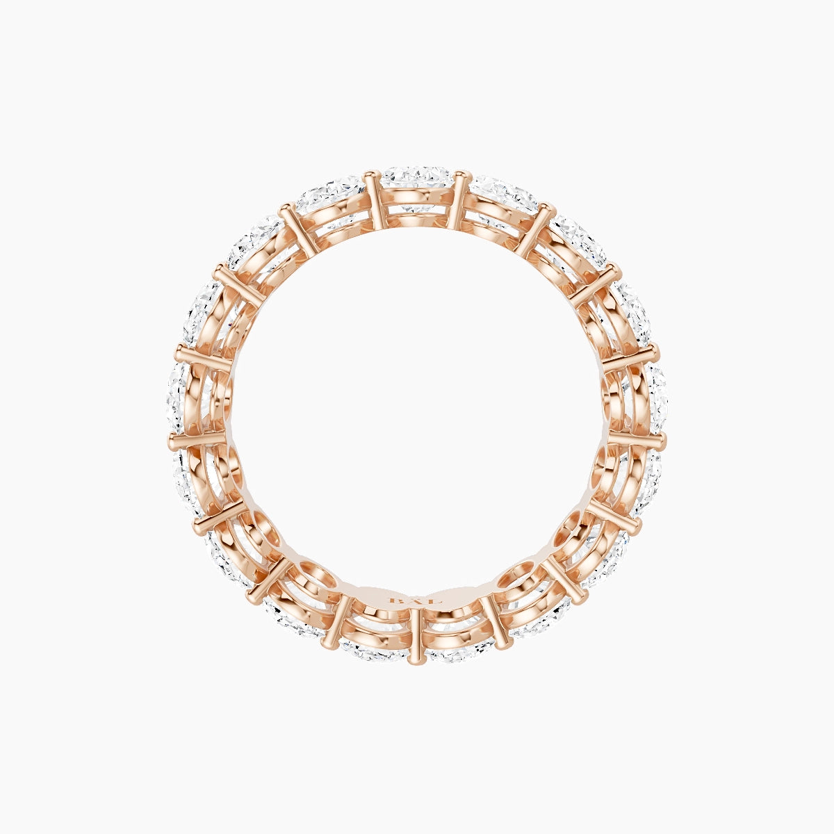 Classic Prong Eternity Ring | 18k Rose Gold 5.4 x 3.8 mm Oval White Lab Diamond