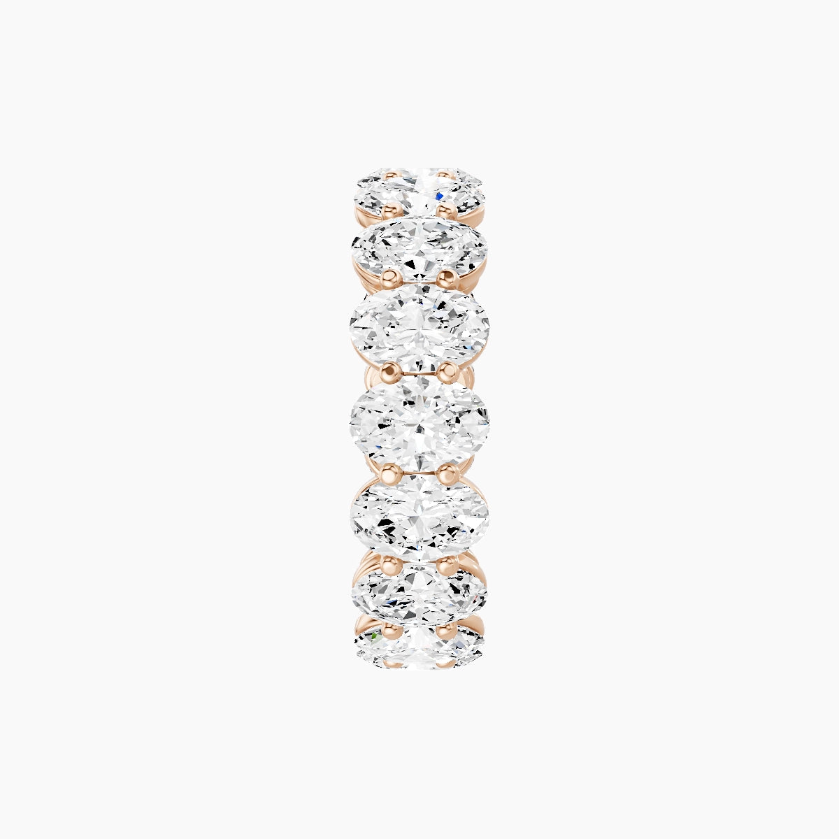 Classic Prong Eternity Ring | 18k Rose Gold 5.4 x 3.8 mm Oval White Lab Diamond