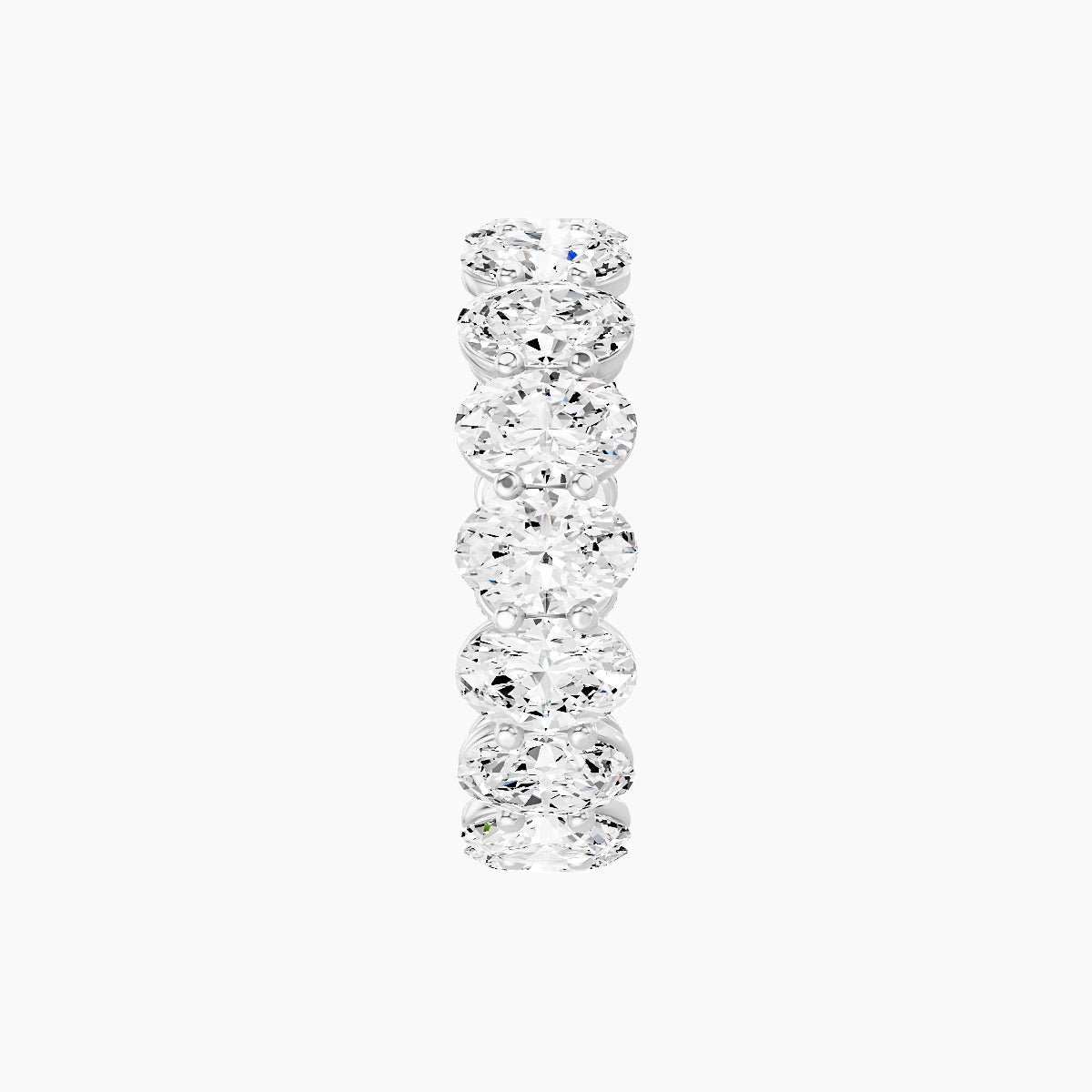Classic Prong Eternity Ring | 18k White Gold 5.4 x 3.8 mm Oval White Lab Diamond