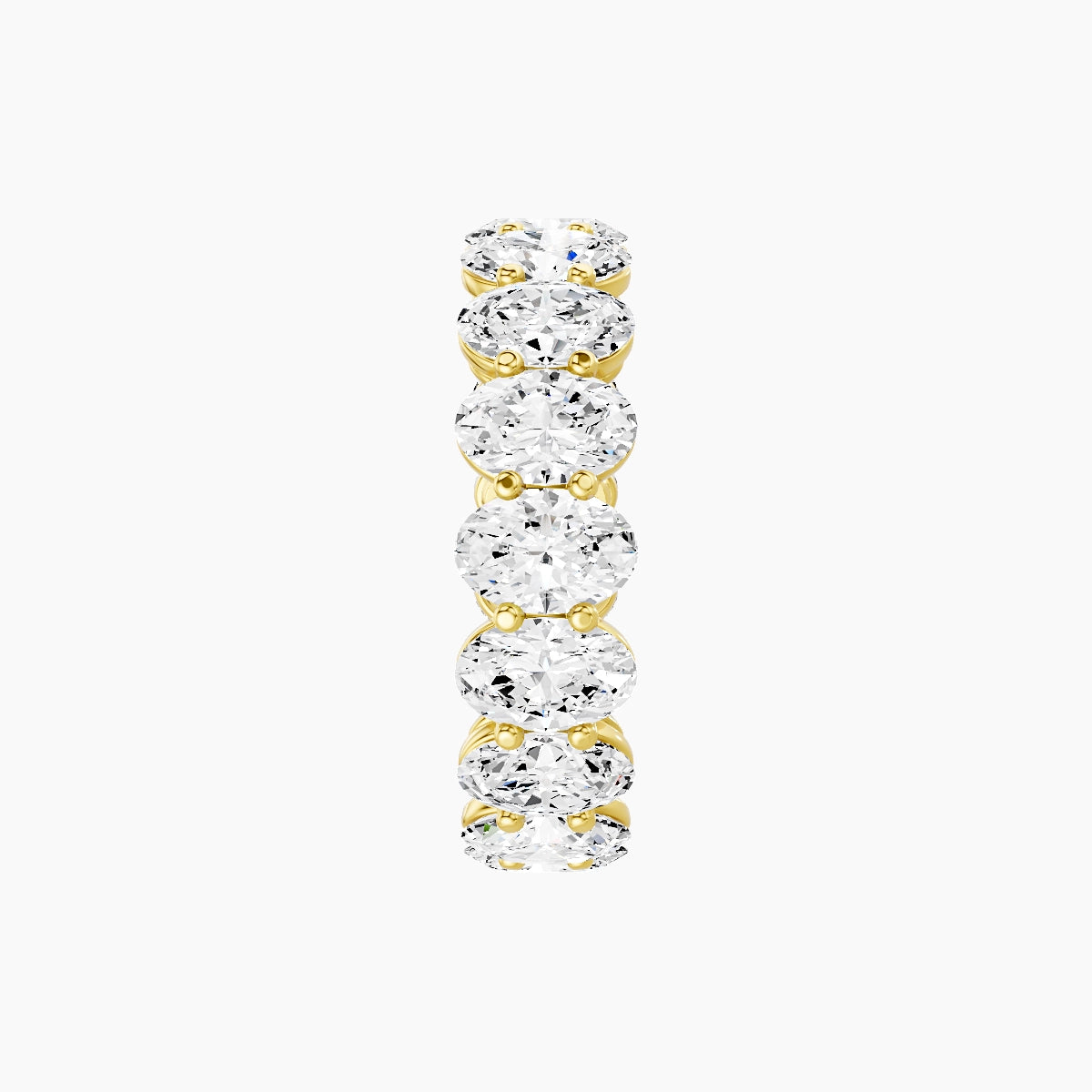 Classic Prong Eternity Ring | 18k Yellow Gold 5.4 x 3.8 mm Oval White Lab Diamond