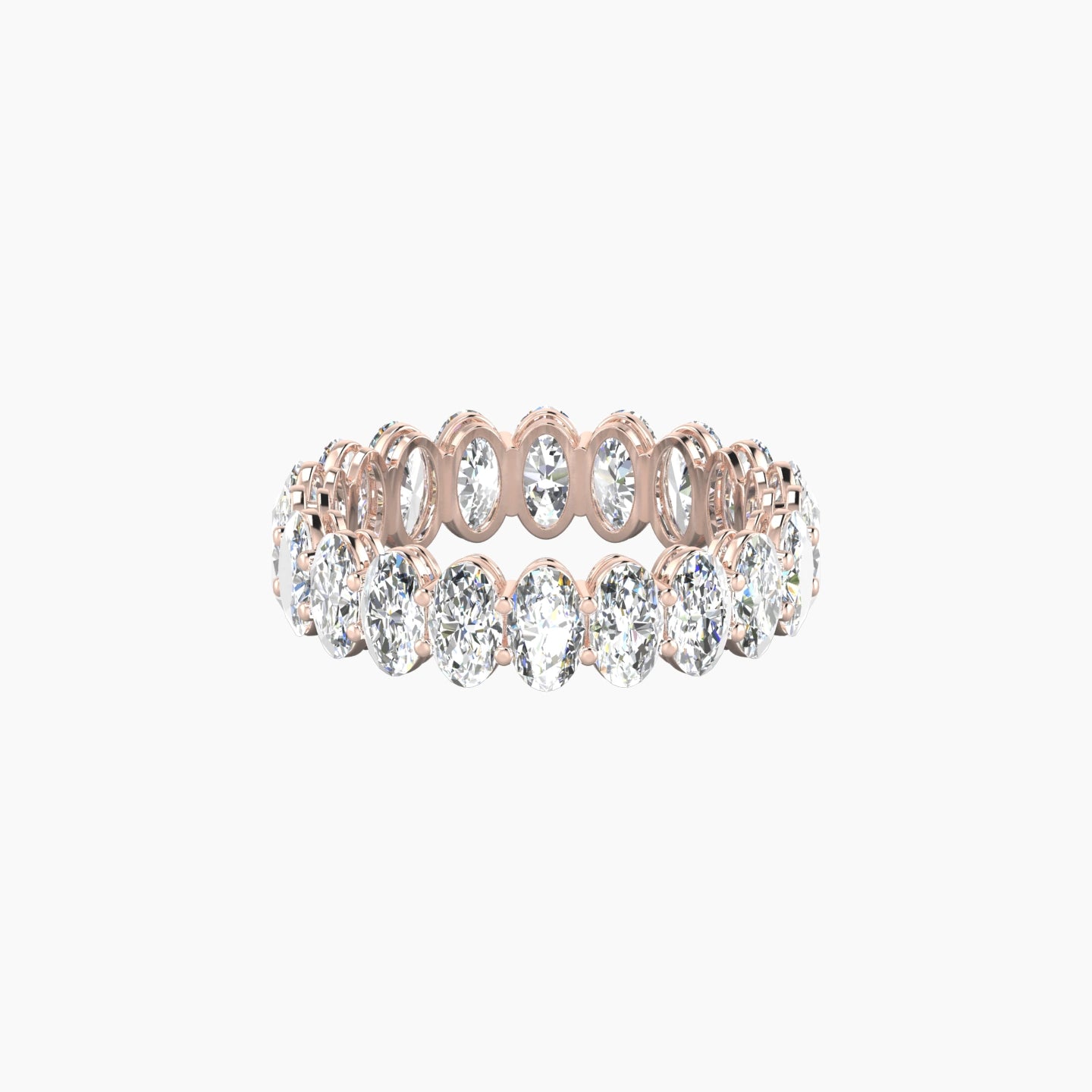 Classic Prong Eternity Ring | 18k Rose Gold 5 x 3 mm Oval Lab Diamond