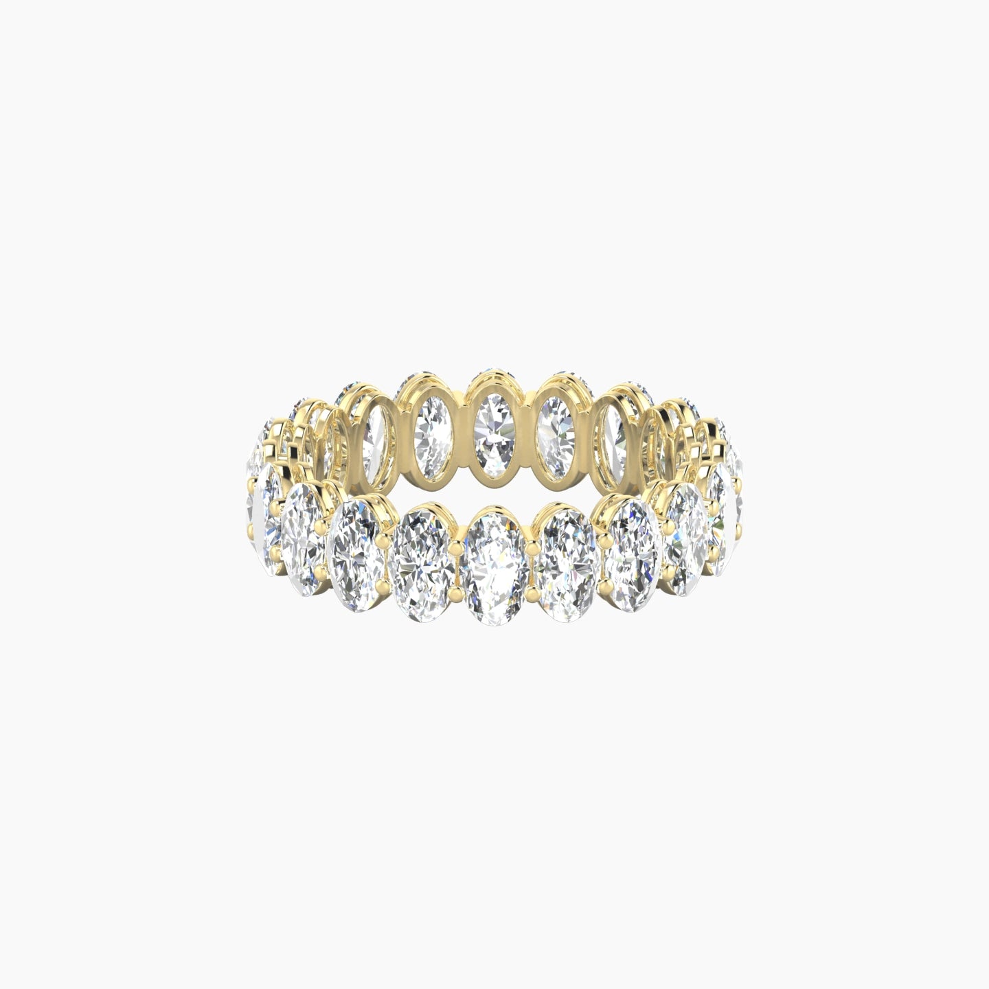 Classic Prong Eternity Ring | 18k Yellow Gold 5 x 3 mm Oval Lab Diamond