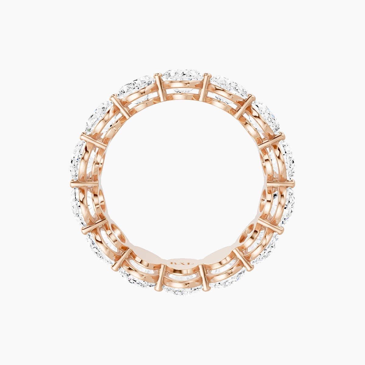 Classic Prong Eternity Ring | 18k Rose Gold 6.3 x 4.5 mm Oval White Lab Diamond