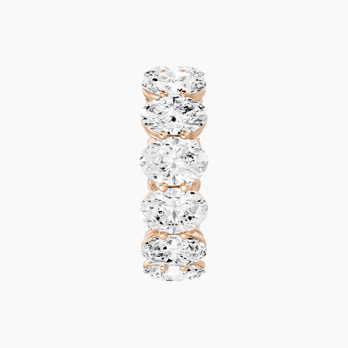 Classic Prong Eternity Ring | 18k Rose Gold 6.3 x 4.5 mm Oval White Lab Diamond
