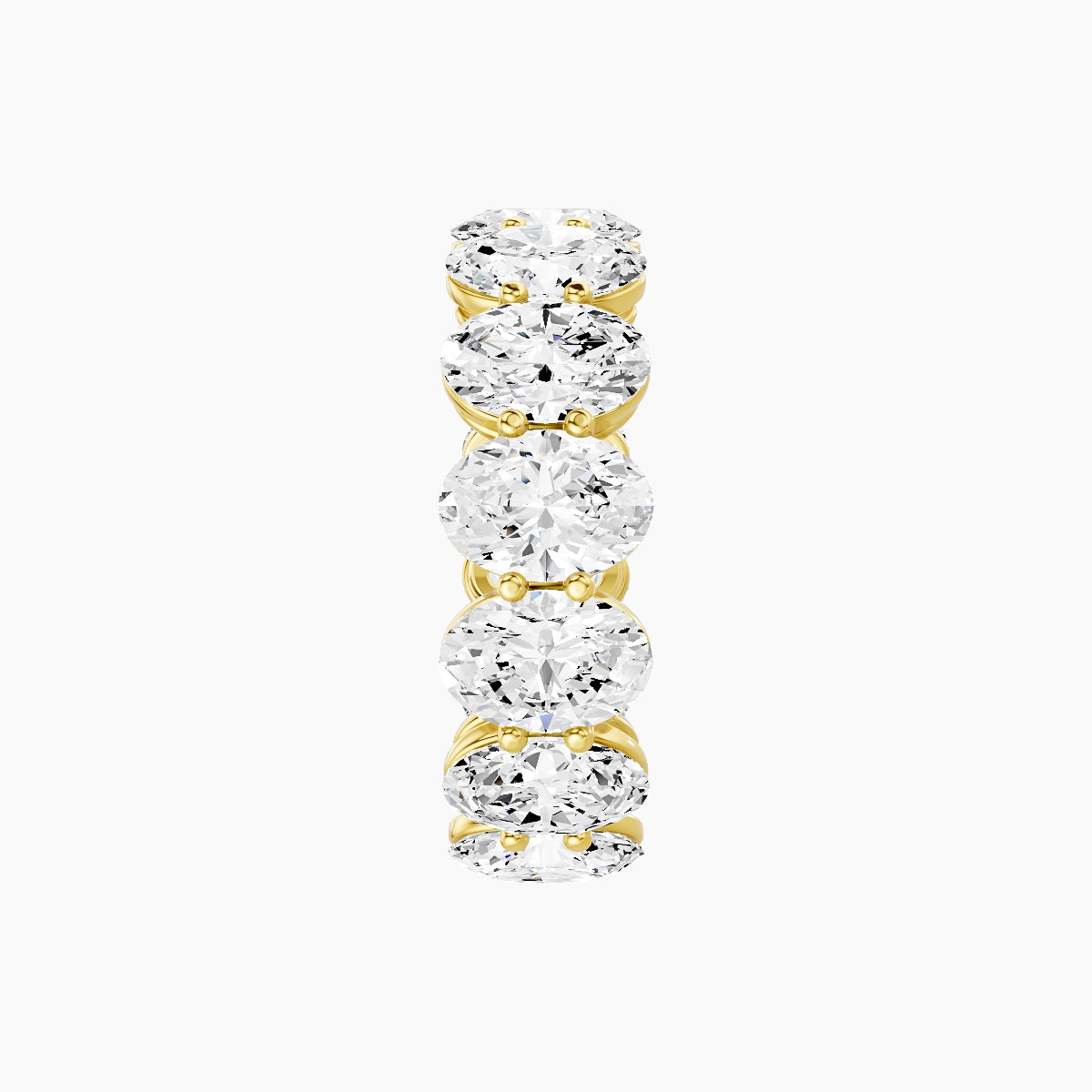 Classic Prong Eternity Ring | 18k Yellow Gold 6.3 x 4.5 mm Oval White Lab Diamond