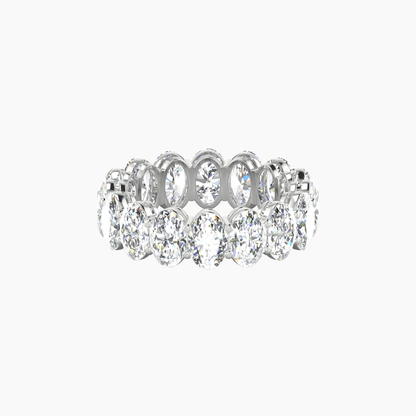 Classic Prong Eternity Ring | 18k White Gold 6 x 4 mm Oval Lab Diamond