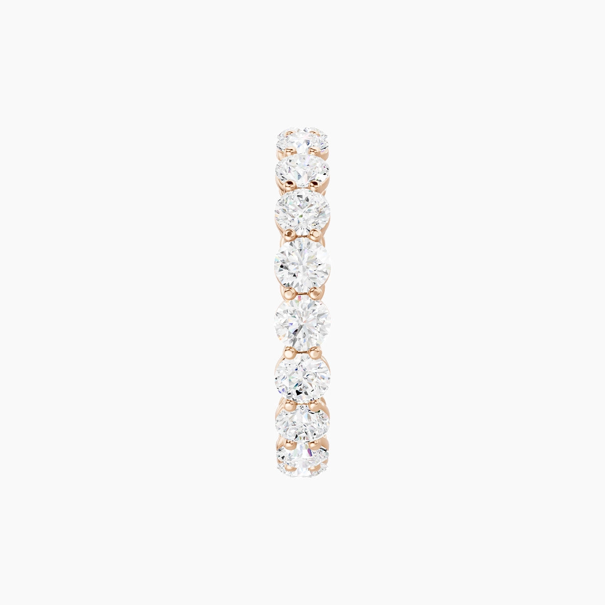 Classic Prong Eternity Ring | 18k Rose Gold 3 mm Round White Lab Diamond